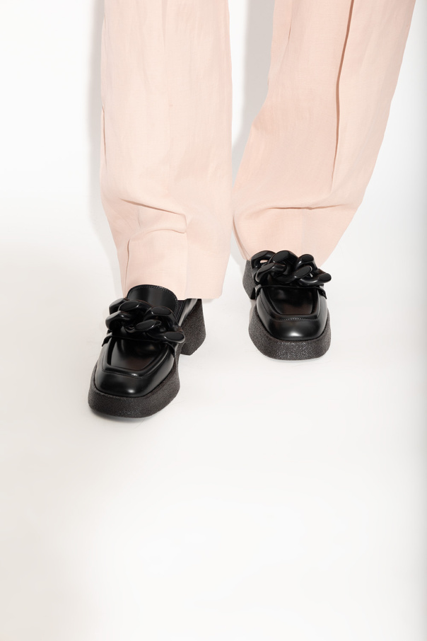 Stella ruffle blouse - Black 'Skyla' loafers Stella